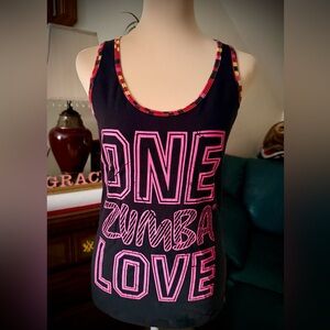 Zumba Fitness Black Tank Top with Pink Accents